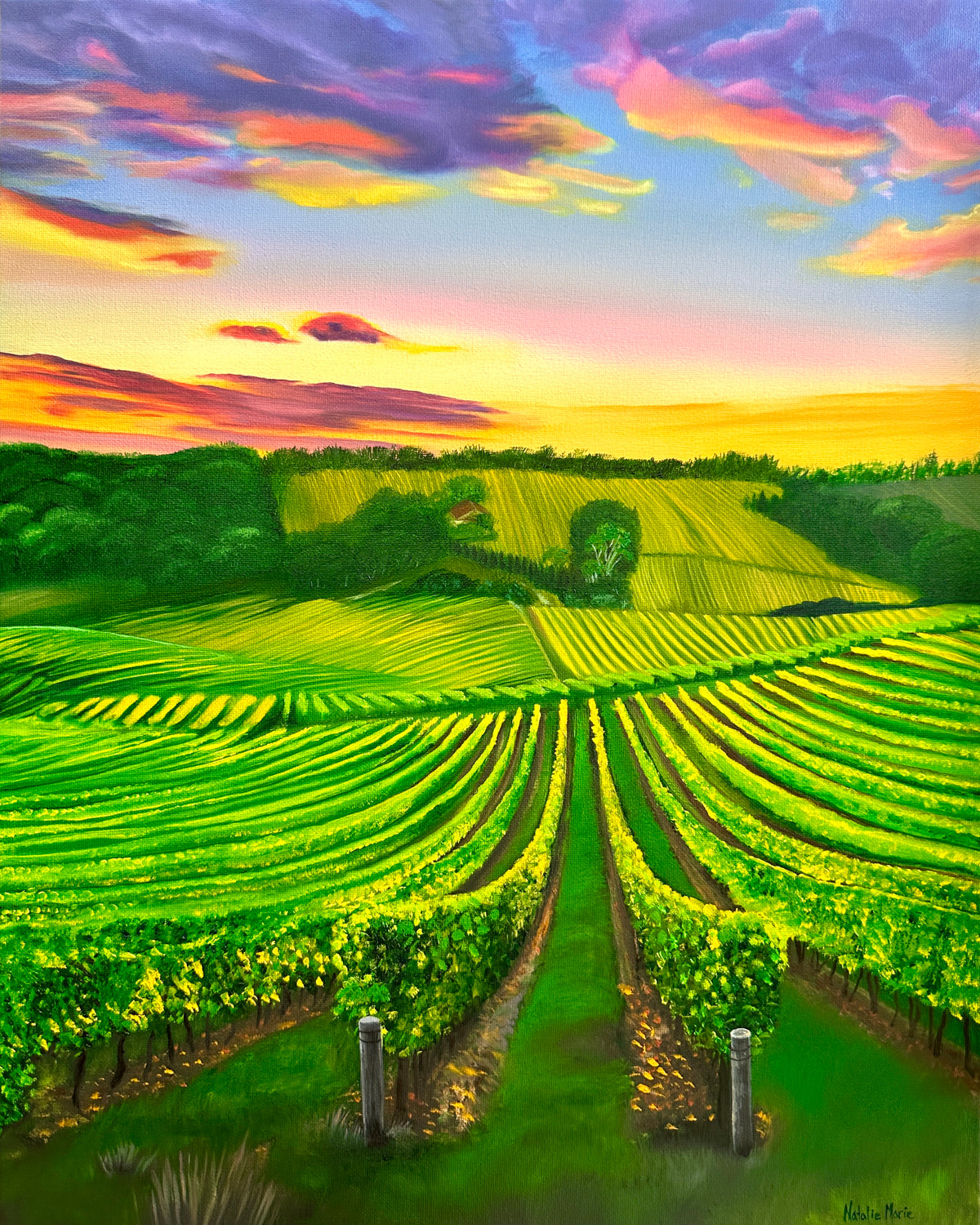 Bright Vineyard Painting